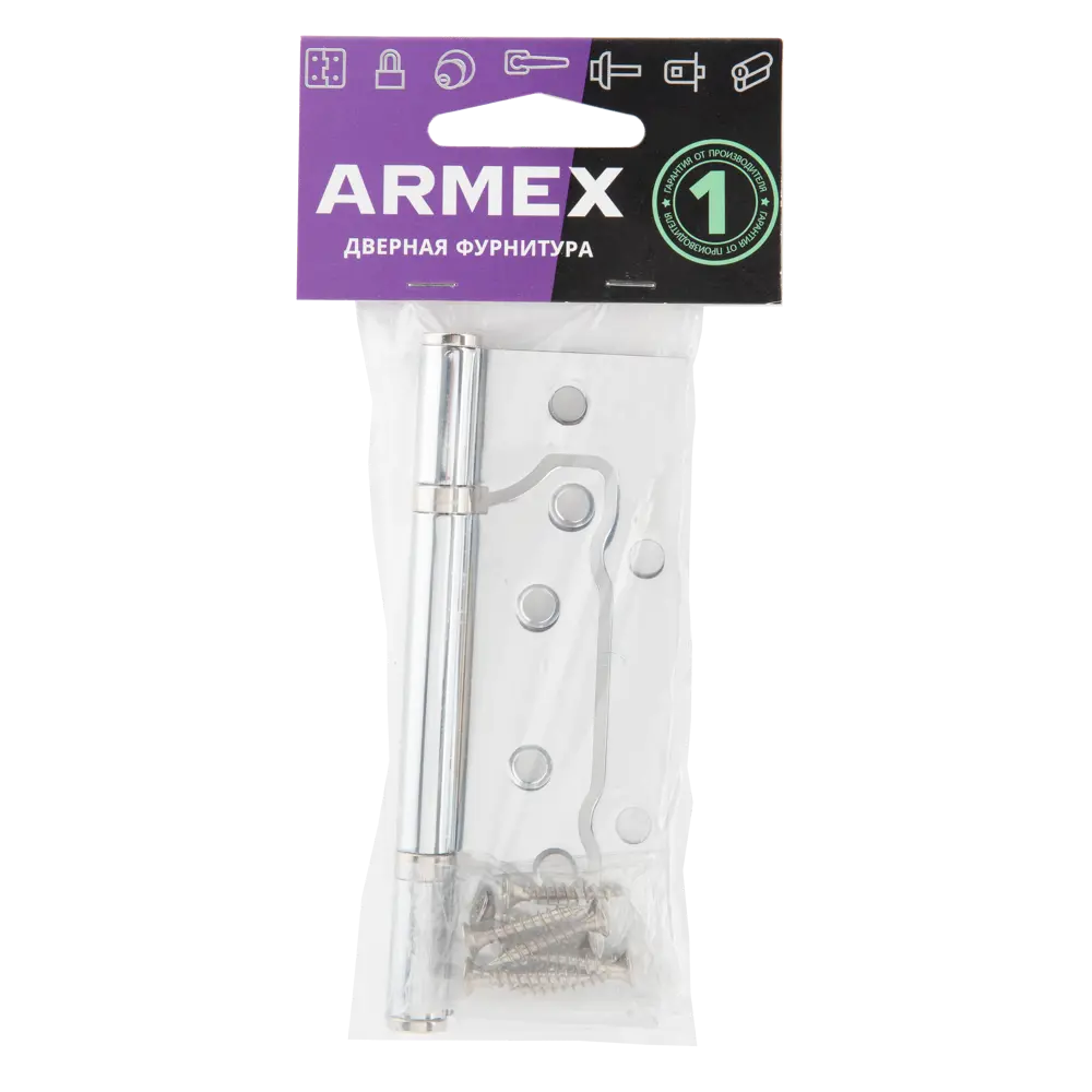 Петля дверная накладная 125-75-2.5-B2-CR 125x75x2.5 мм сталь цвет хром AVERS STLM-2184324 - Вид №1