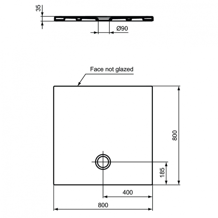 T2553YK Душевой поддон 80X80 см Ideal Standard STRADA - Вид №2
