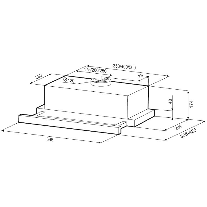 9940315 Вытяжка телескопическая KRONA UNA 600 PB белый/белый STDN-0028831 - Вид №11