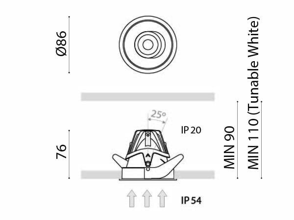 Алюминиевый утопленный регулируемый светодиодный прожектор Arkoslight Buddy ARCH-00058605 - Вид №11