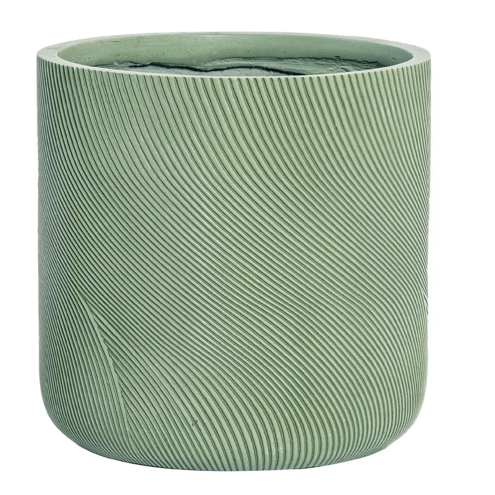 Кашпо для цветов Флоу FLOR24-GRN ø24x24 см 8 л файберстоун цвет зеленый 89337474 STLM-2026522 Santreyd