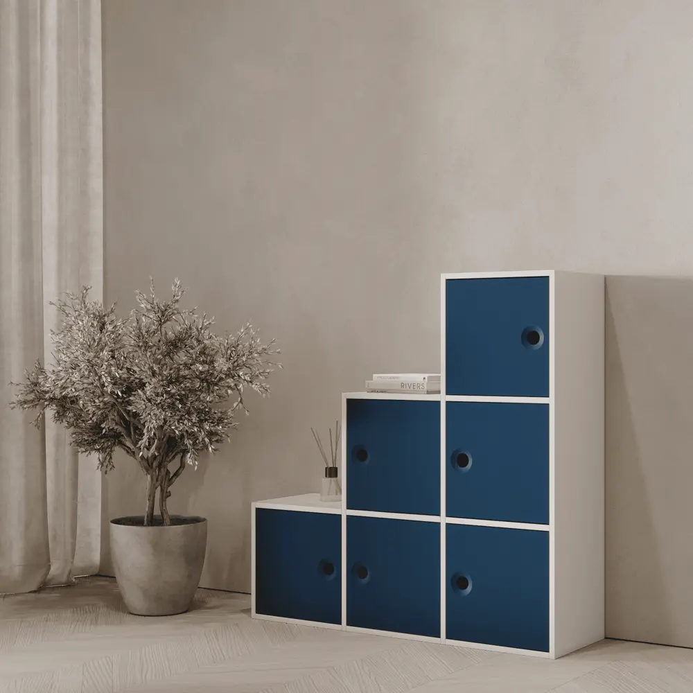 Стеллаж KONSENSA Руан 6 секций 104x104x31.7 см ЛДСП цвет белый STLM-2150133 - Вид №9