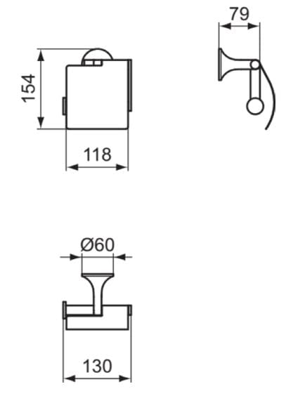Металлический держатель рулона с крышкой Ideal Standard La Dolce Vita ARCH-00027769 - Вид №8