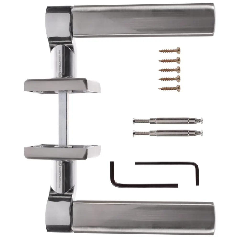 Ручка дверная на розетке Palladium «Oscar» SN/CP, ЦАМ, цвет матовый никель/хром STLM-2131745 - Вид №2