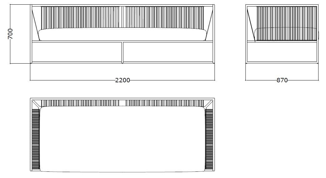 3-местный тканевый диван MDF Italia Арфа ARCH-00140835 - Вид №15