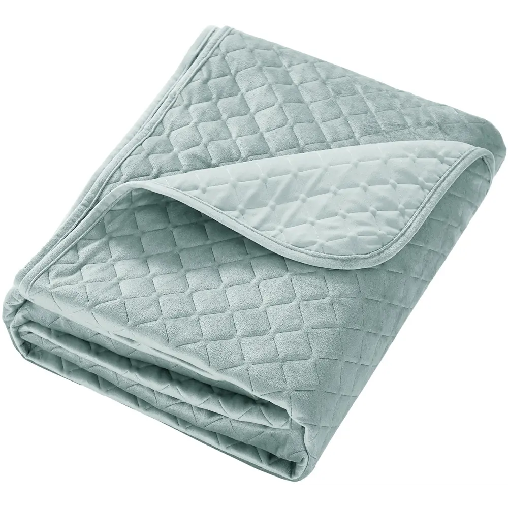 Покрывало Velvet 200x220 см полиэстер цвет серо-зеленый Santreyd STLM-2029968