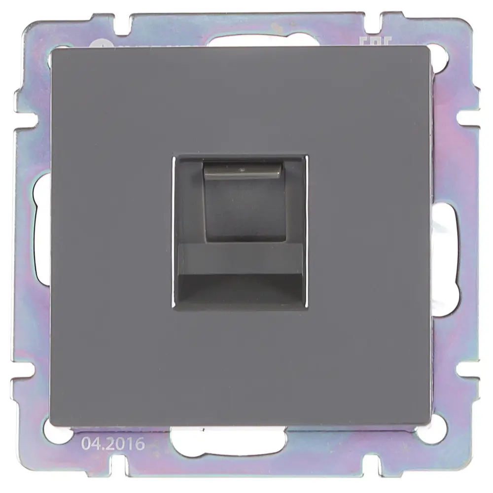 Телефонная розетка встраиваемая Werkel RJ11, цвет серо-коричневая Встраиваемые механизмы STLM-2169326