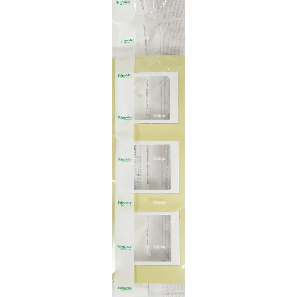 Рамка для розеток и выключателей Systeme Electric Unica 3 поста, цвет зелёное яблоко/белый STLM-2103959 - Вид №4