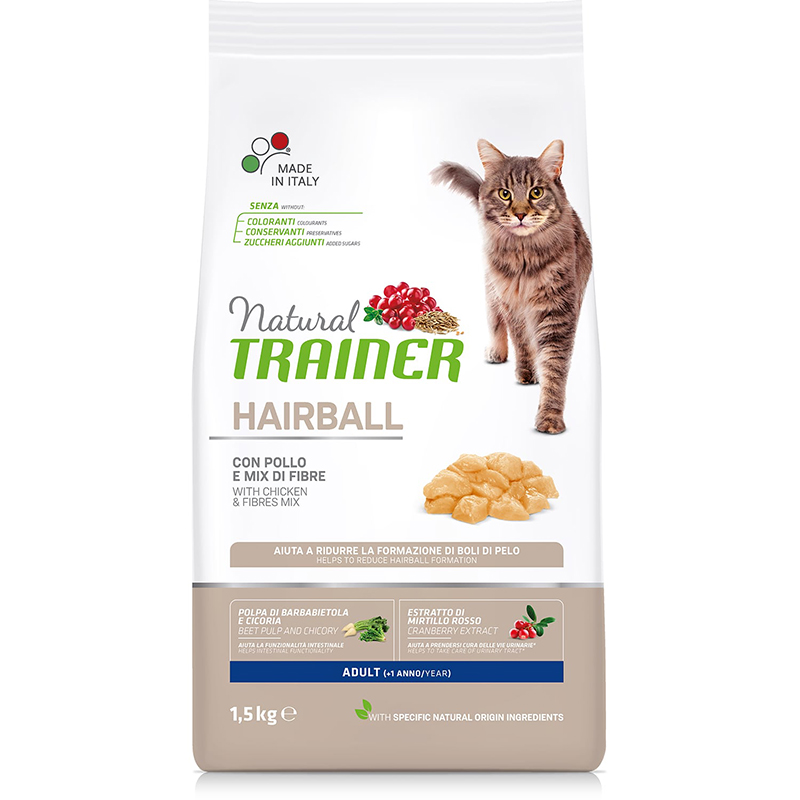 ПР0038379 Корм для кошек TRAINER Solution Hairball для выведения шерсти сух. 1,5кг NATURAL TRAINER 