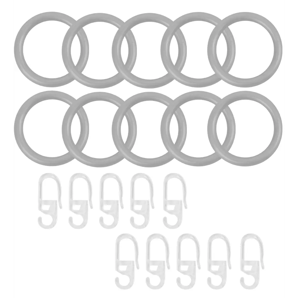 Кольцо с крючком пластик D25 мм цвет серый 10 шт Santreyd Кольцо с крючком для  карниза STLM-2007789 - Вид №1