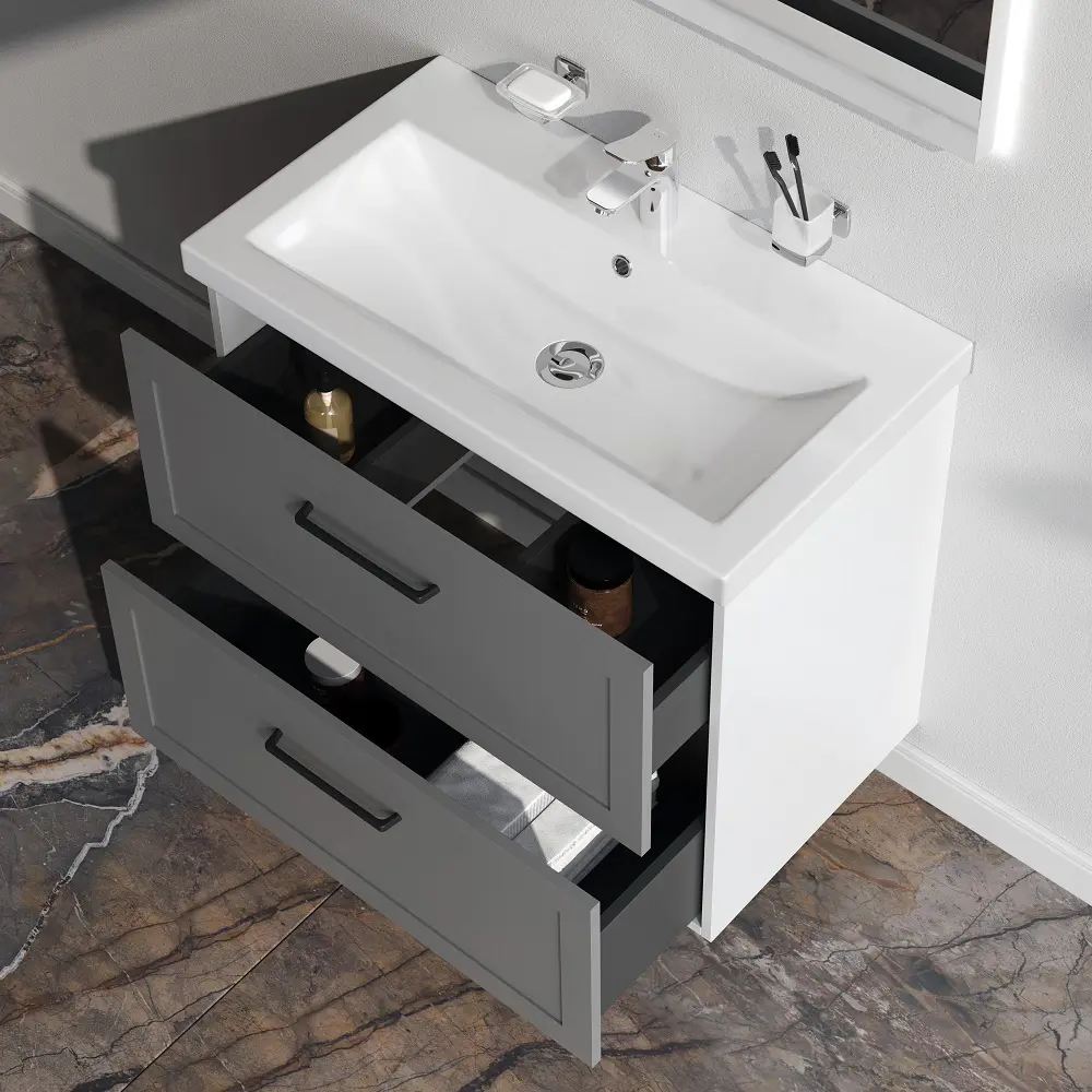 Комплект фасадов для тумбы AM.PM Force M9FFFM0802GM 33x76.5 см МДФ цвет серый 2 шт STLM-2053389 - Вид №2