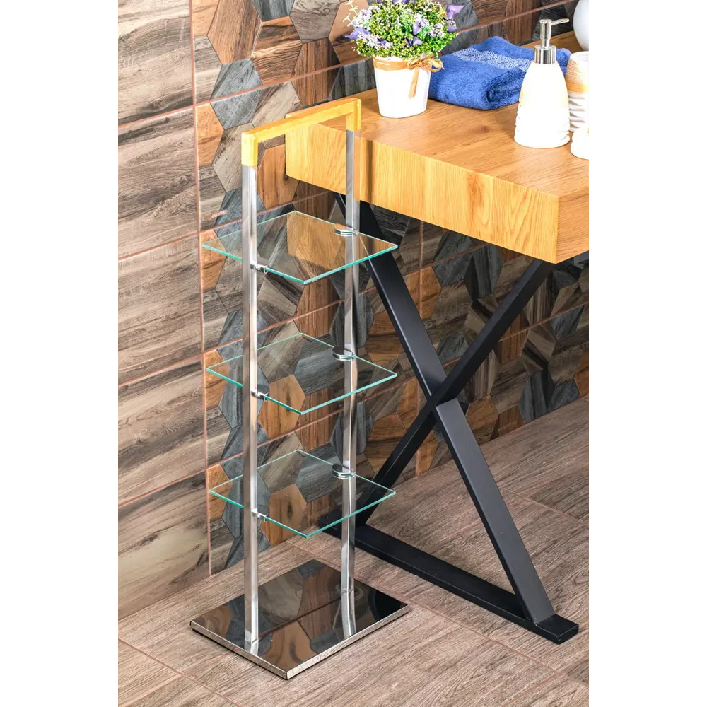 Стеллаж для ванной комнаты трехъярусный Malta SWENSA STLM-2047534 - Вид №4