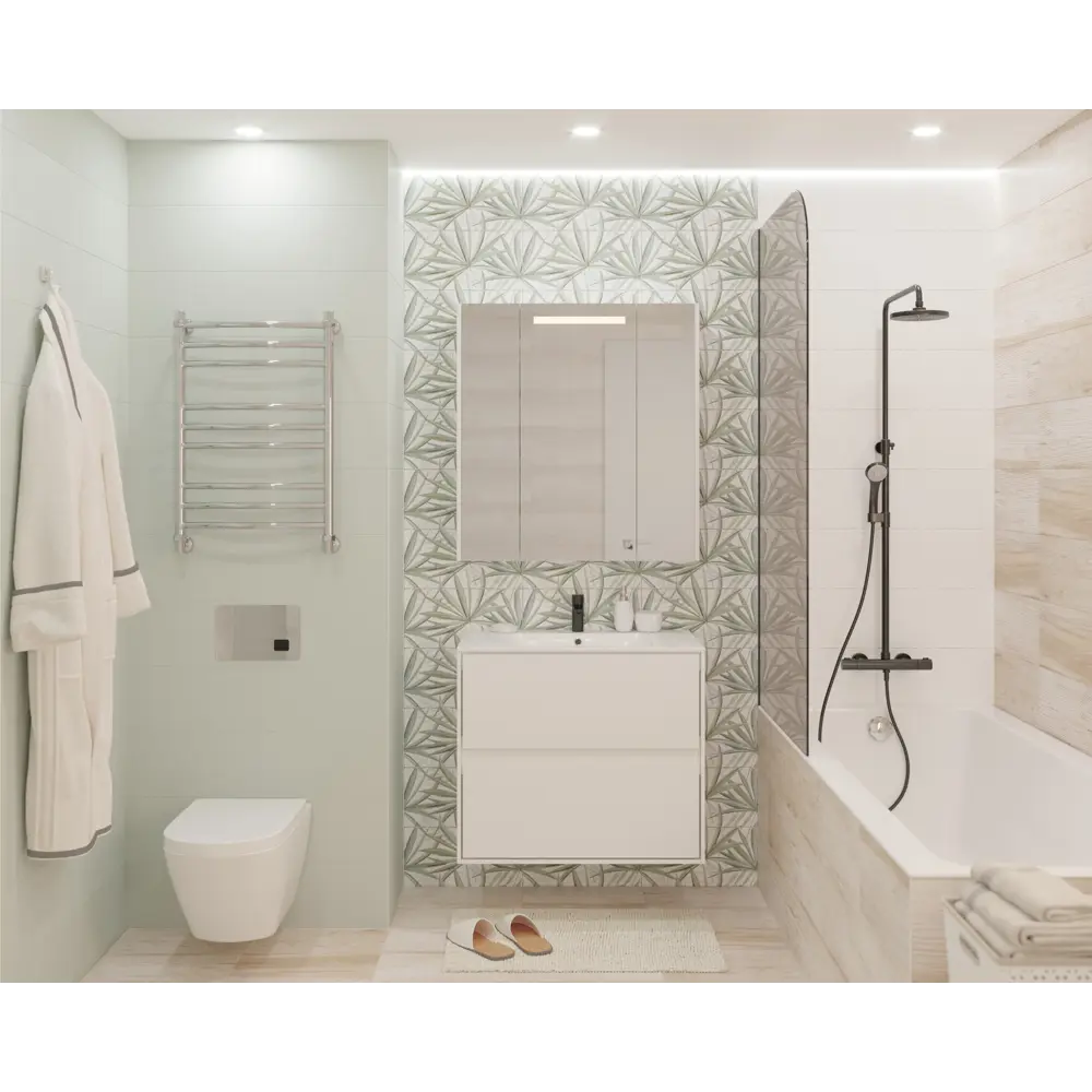 Плитка настенная LB Ceramics Моана 19.8x39.8 см 1.81 м² матовая цвет белый Play Моана STLM-2130830 - Вид №5