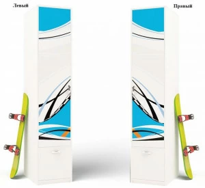 Шкаф ABC-KING с 1й дверью La-Man голубой правый