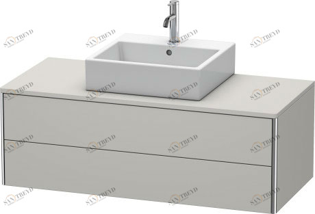XS491200707 Тумбочка для подвесной консоли XSquare #XS4912 1200 x 548 мм Бетонно-серый матовый декор Duravit