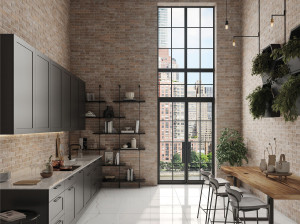 Пол / облицовка керамогранита с эффектом кирпича