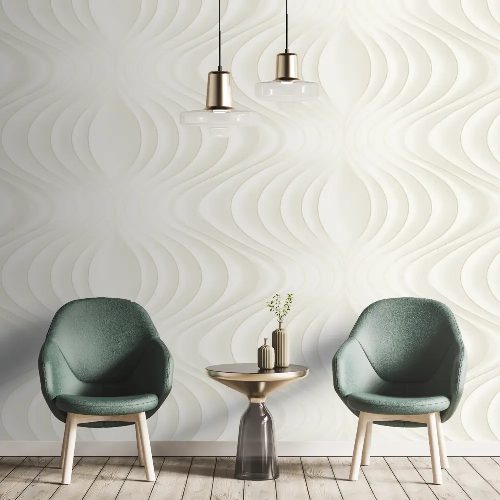 Обои флизелиновые Marburg Welle белые 1.06 м 97710 STLM-2011894 - Вид №2