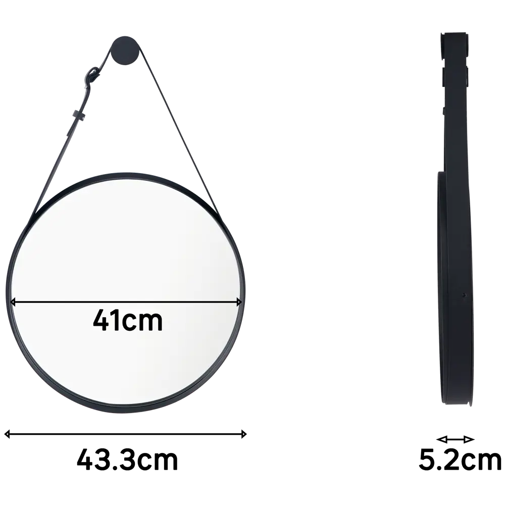 Зеркало декоративное KREAFORTA Barbier круглое D43 см пластик цвет черный STLM-2158350 - Вид №8