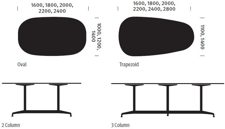 Herman Miller Овальный стол для переговоров из мрамора с системой прокладки кабелей Civic sun-id-1479269 - Вид №8