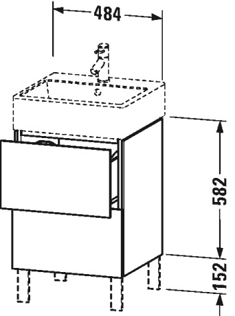 LC677407575 Тумбочка напольная L-Cube #LC6774 484 x 459 мм Лен, декор Duravit - Вид №1