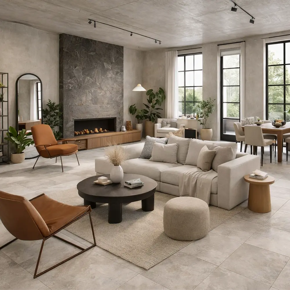 Глазурованный керамогранит Abgres Cemento 60x60 см 1.44 м² матовый цвет бежевый Santreyd STLM-2053884 - Вид №3