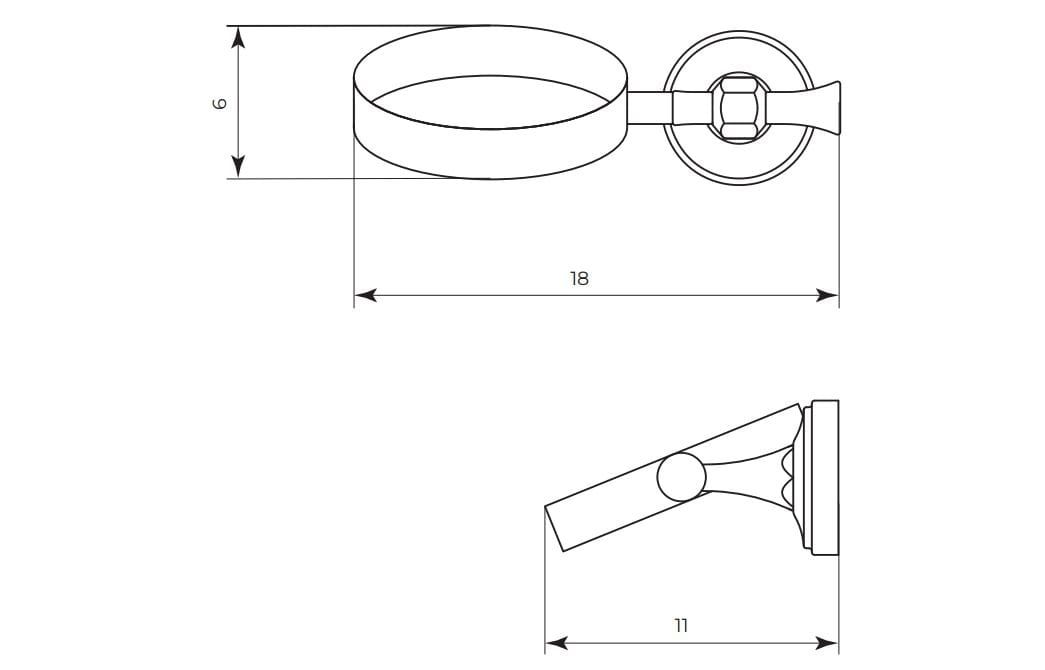 Латунный настенный держатель для фена Gaia Mobili Complements ARCH-00140711 - Вид №1
