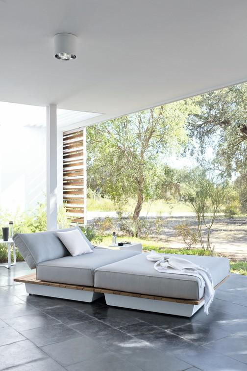 MNST366 Concept 6 белый столешница из дерева iroko Manutti Air - Вид №2