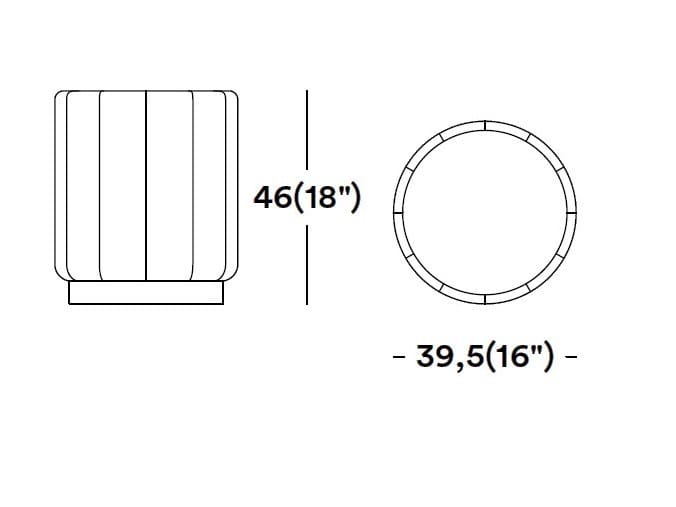 Круглый пуф из ткани Tirolo ARCH-00078176 - Вид №3