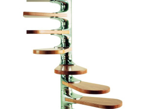 Винтовая лестница из алюминия и дерева