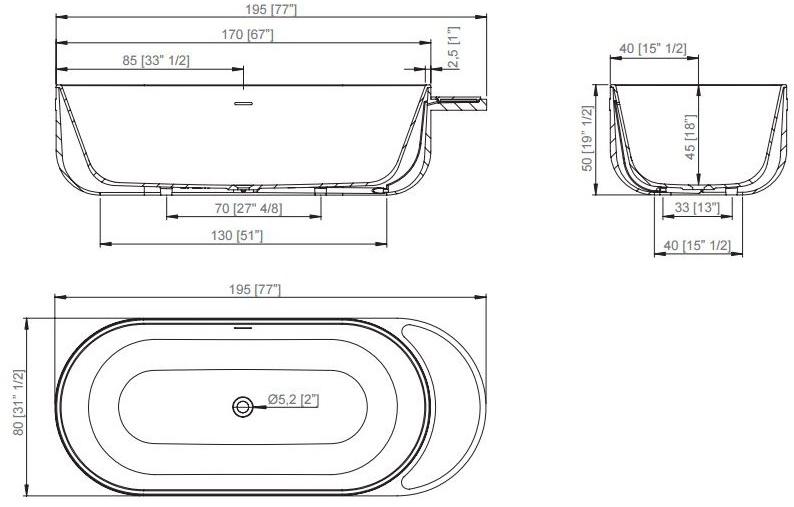 KRION Отдельностоящая овальная ванна Aro sun-id-1496821 - Вид №2