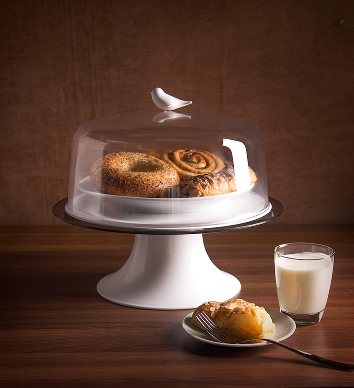 QL10189-WH Тортовница sparrow белая Qualy  - Вид №2