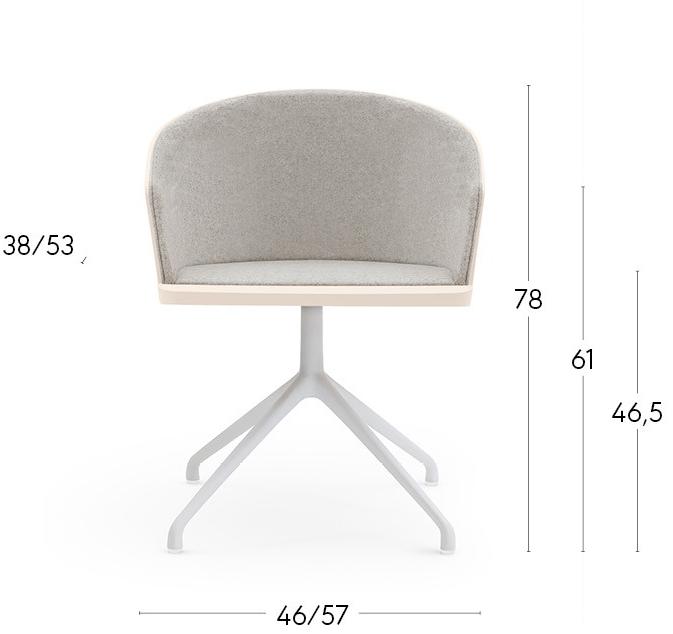 Billiani Кресло из ткани со стальным вращающимся основанием Fitt hug 055 - Вид №1