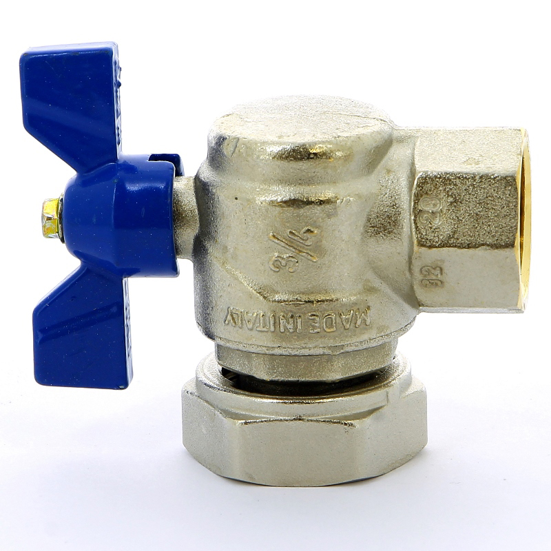 Кран шаровой угловой В с накидной гайкой EVOLUTION бабочка F.I.V. 3/4"х1" FIV 6069R081