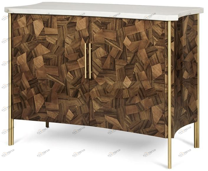 JOSÉ LEITE DE CASTRO Комод из дерева и мрамора с распашными дверцами  10405606 