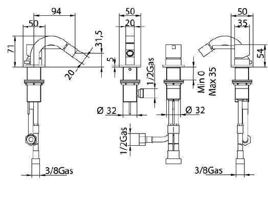 752720PN02LR Смеситель Bandini Ice Cube Santreyd - Вид №1