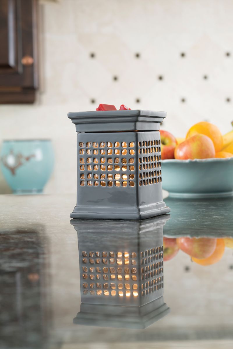 Аромасветильник настольный "Куб" керамика CANDLE WARMERS  268165 Серый  - Вид №1