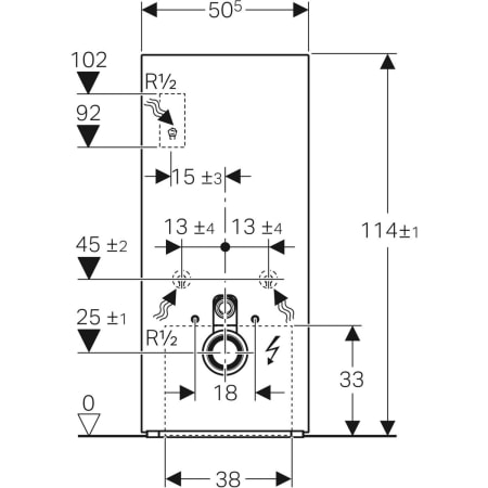 131.231.JK.5 Сантехнический модуль Geberit Monolith Plus для подвесного унитаза, 114 см, передняя обшивка из стекла Geberit  - Вид №2