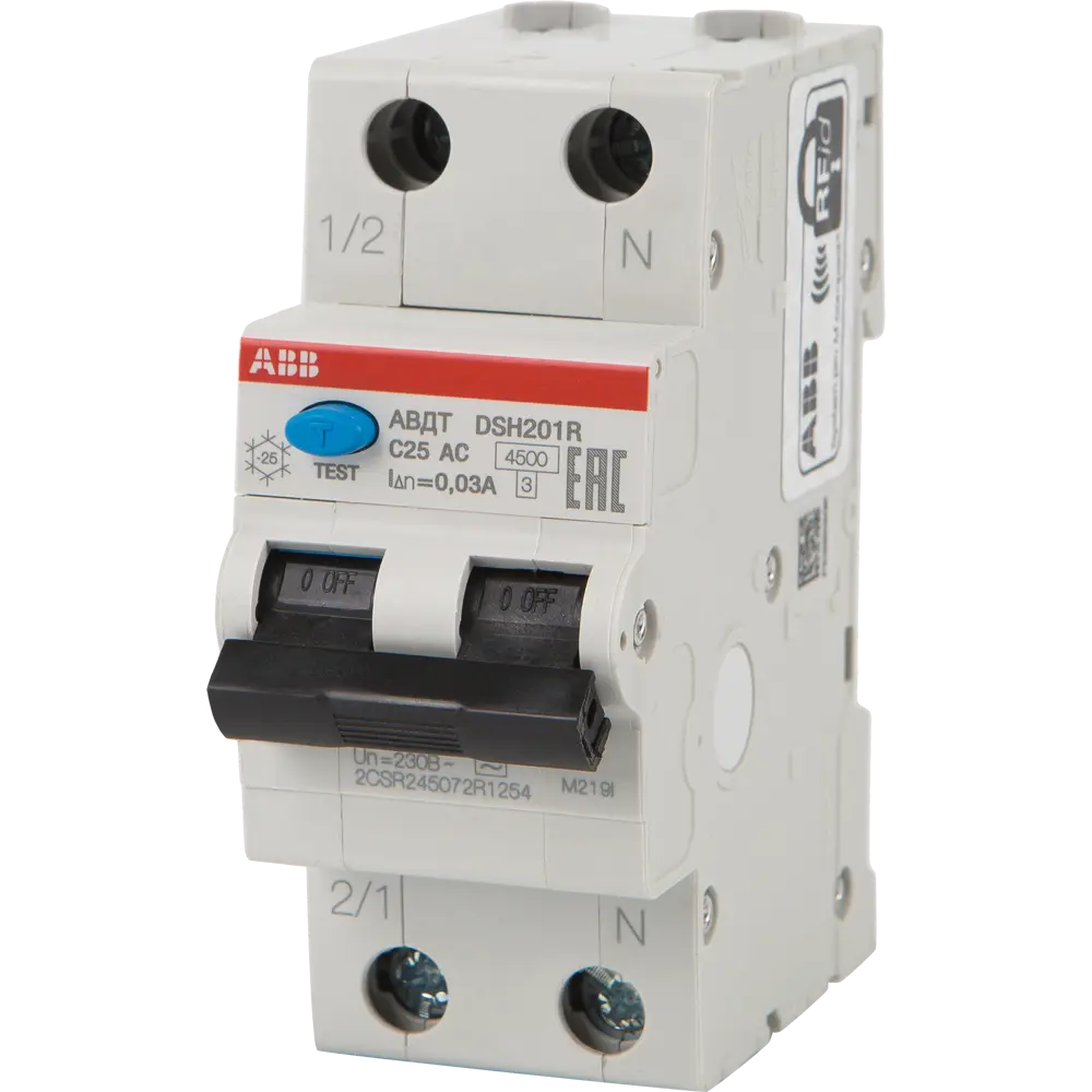 Дифференциальный автомат ABB DSH201R 1P N C25 А 30 мА 4.5 кА АС 2CSR145001R1254 STLM-2164980
