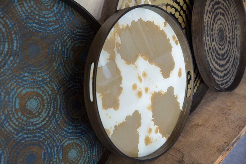 Ethnicraft Круглый поднос из дерева и стекла Classic 20361 - Вид №2