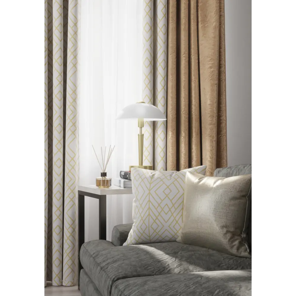 Штора на ленте «Ромбы», 145х260 см, цвет золотой ВАСИЛИСА STLM-2031149 - Вид №6
