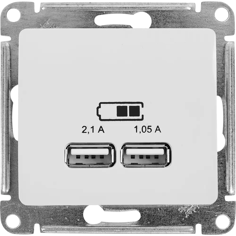 Schneider Electric Glossa — встраиваемая USB-розетка с двумя портами 86710186