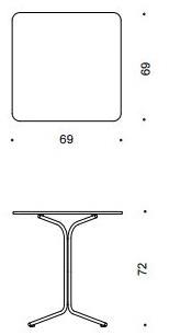Desalto Квадратный стальной стол с основанием 4 звезды Ike sun-id-1375784 - Вид №2