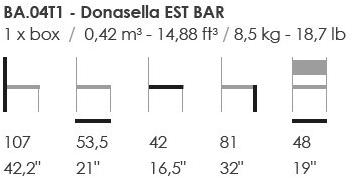 Fenabel Высокий деревянный табурет с подставкой для ног Donasella sun-id-1433298 - Вид №3