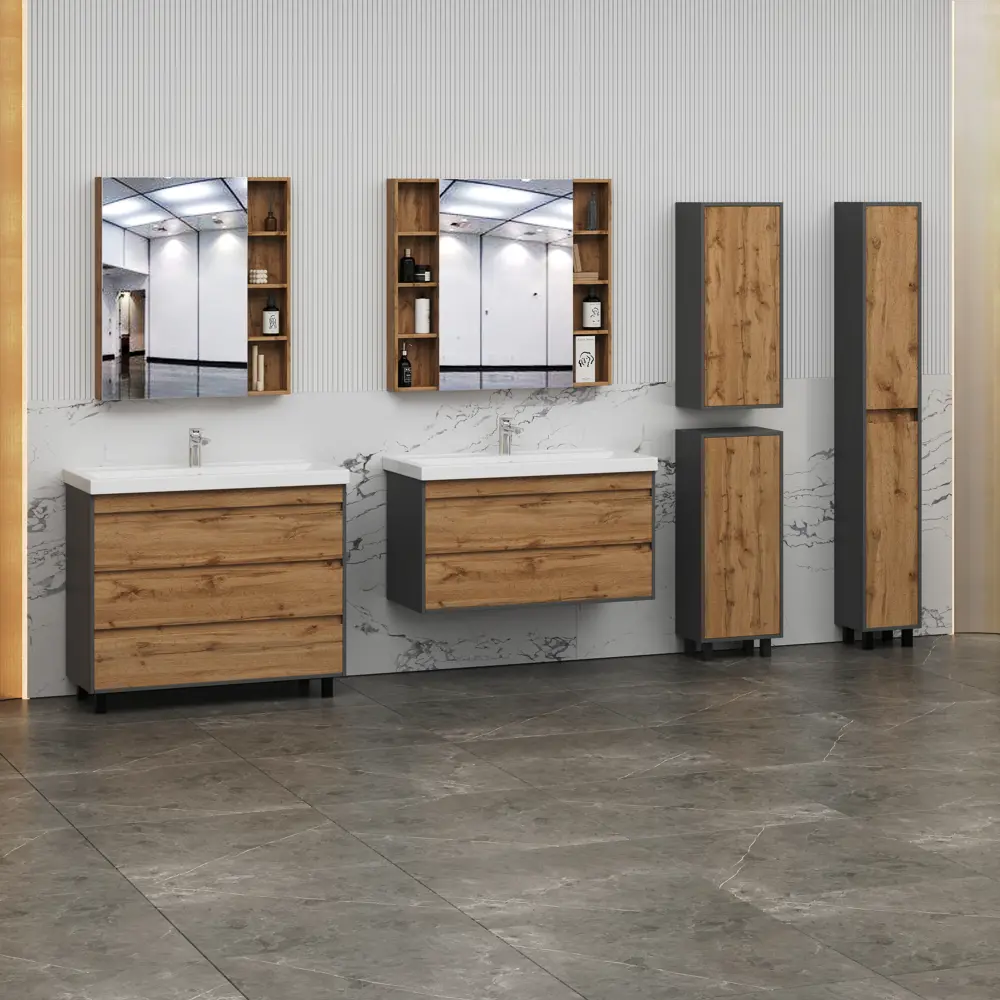 Тумба Santreyd Wood TWN100 для ванной с тремя ящиками, 100 см 88695640 STLM-0985263 - Вид №8