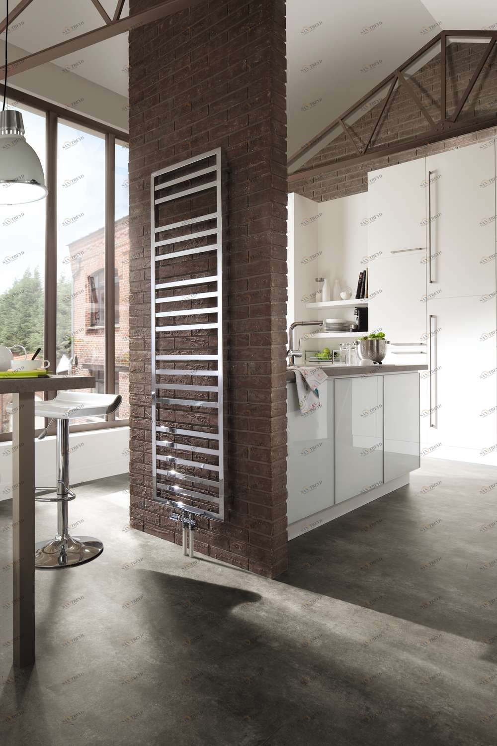 Радиатор Микс AKARO-130-055/GF Kadrane Spa Chromé Acova 1283 