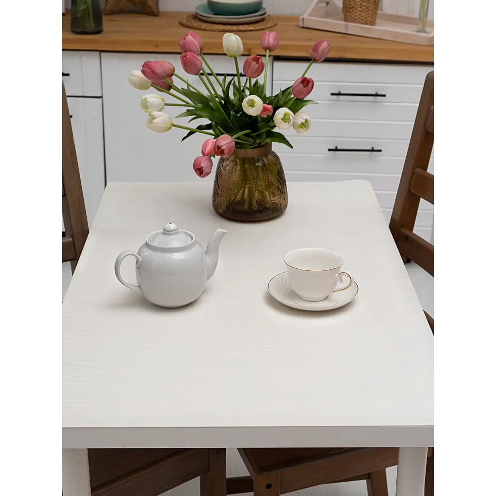 Скатерть Brooklin Волна квадратная 80x120 см цвет слоновая кость Santreyd STLM-2122922 - Вид №2