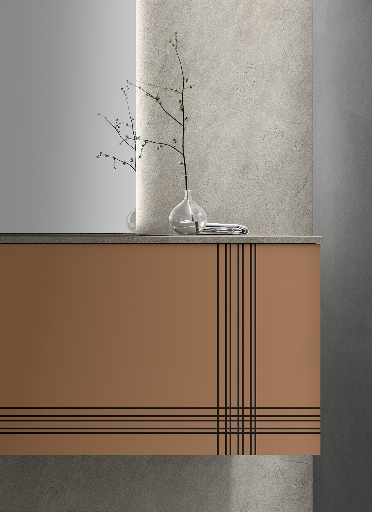 Подвесной умывальник с ящиками ARCOM Pollock текстуры ARCH-00108958 - Вид №1