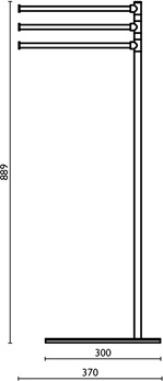 LL615 Стойка напольная с 3 полотенцедержателями, h 89 см. bagno&associati Complementi Bagno & Associati - Вид №1
