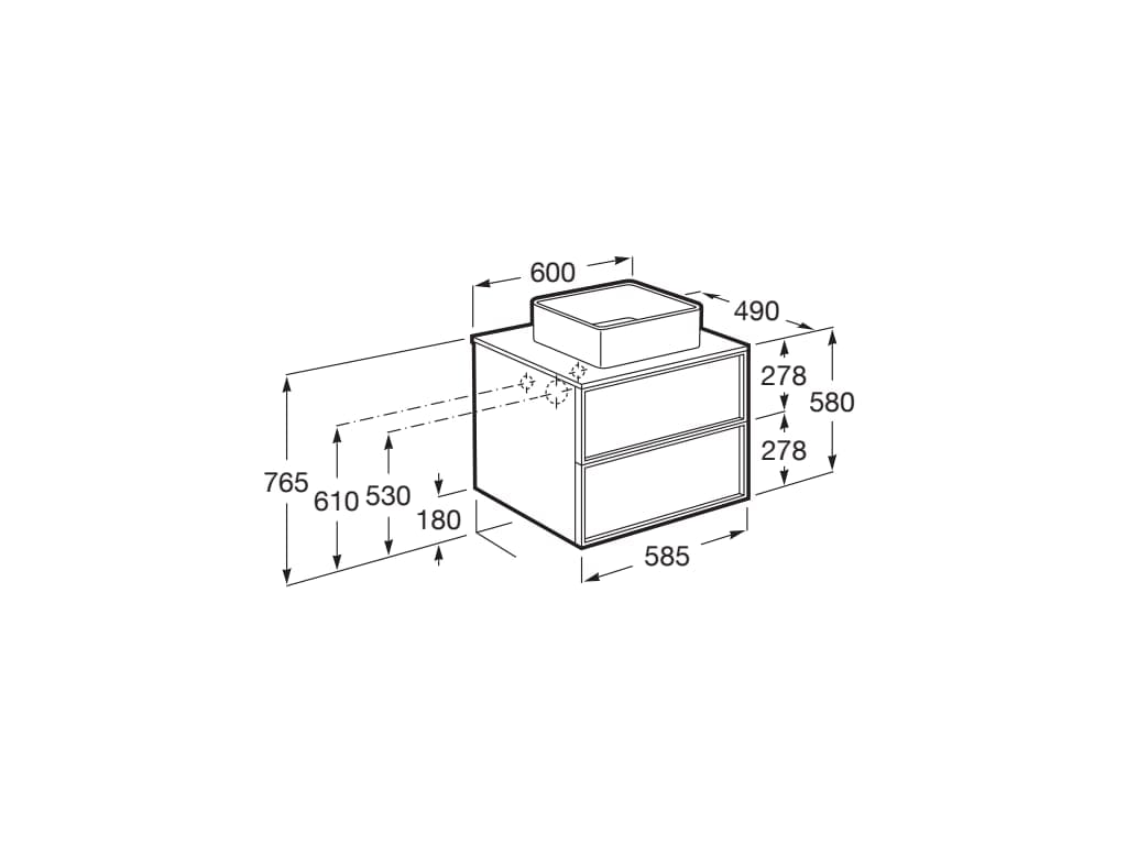 Деревянный шкаф для раковины с выдвижными ящиками Roca Inspira ARCH-00045221 - Вид №11