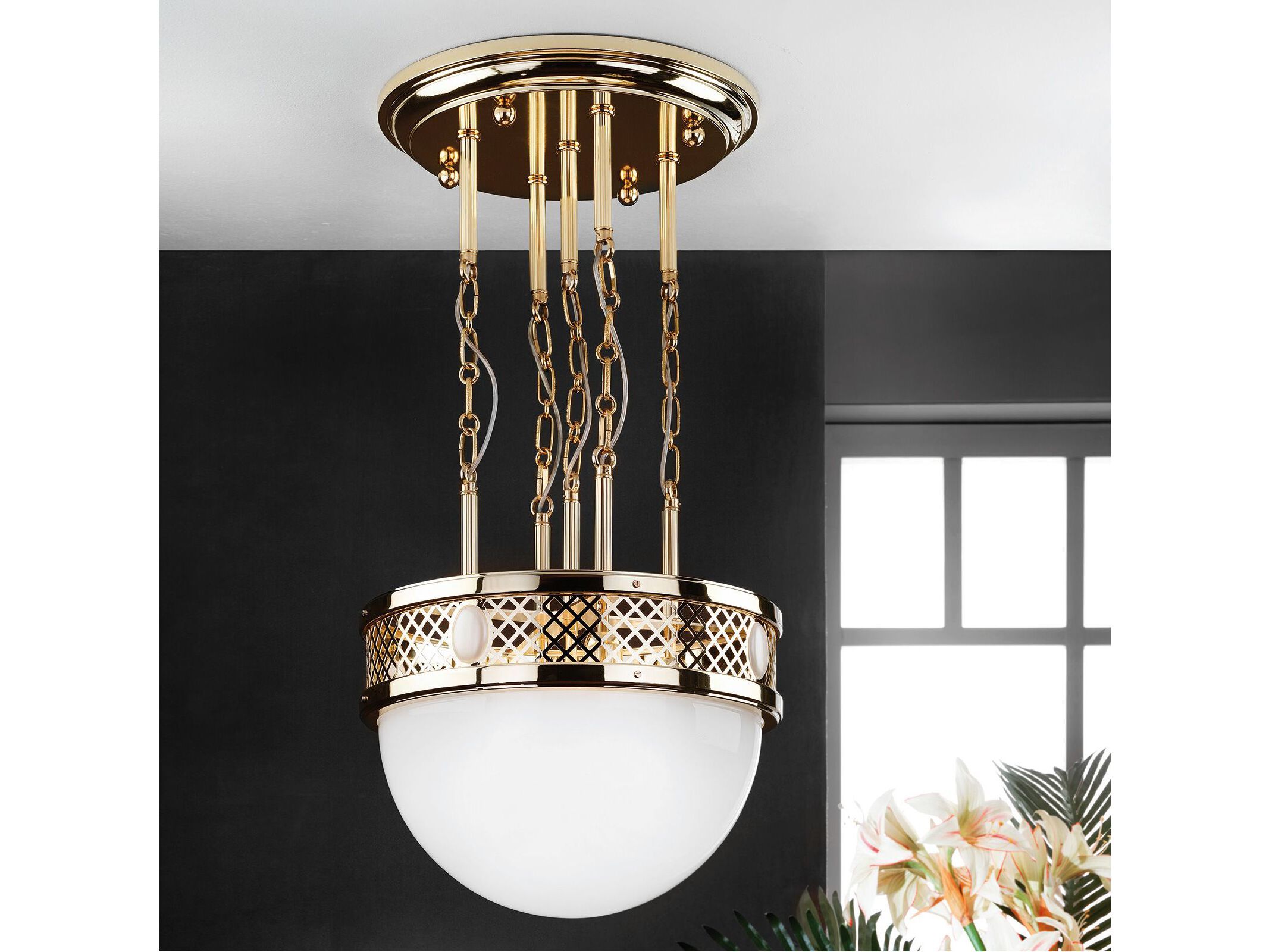 Подвесной светильник из опала и латуни Orion Alt Wien ARCH-00005669